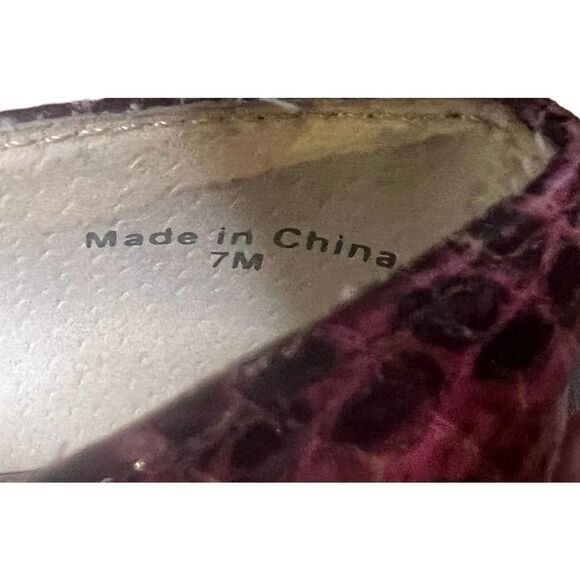 Diane Von Furstenberg Pink/Black Snakeskin Heart Key Lock Ballet Flat Size 7 - Picture 8 of 11